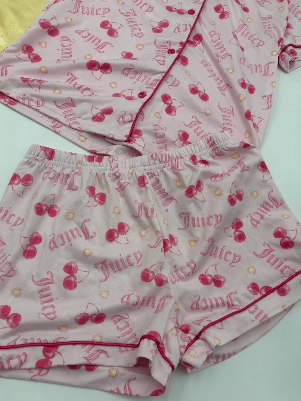 Juicy Couture‎ Girls 7/8 Pajama Shorts Set Bundle NWOT Cherry Butterfly